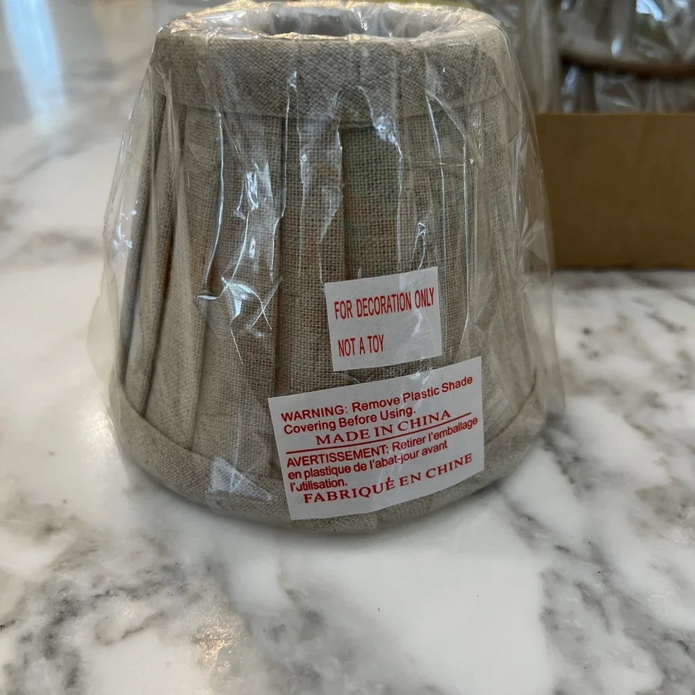 Villa Bacci Mini Lamp Shade Pleated Linen CLIP ON 3 X 5 X 4